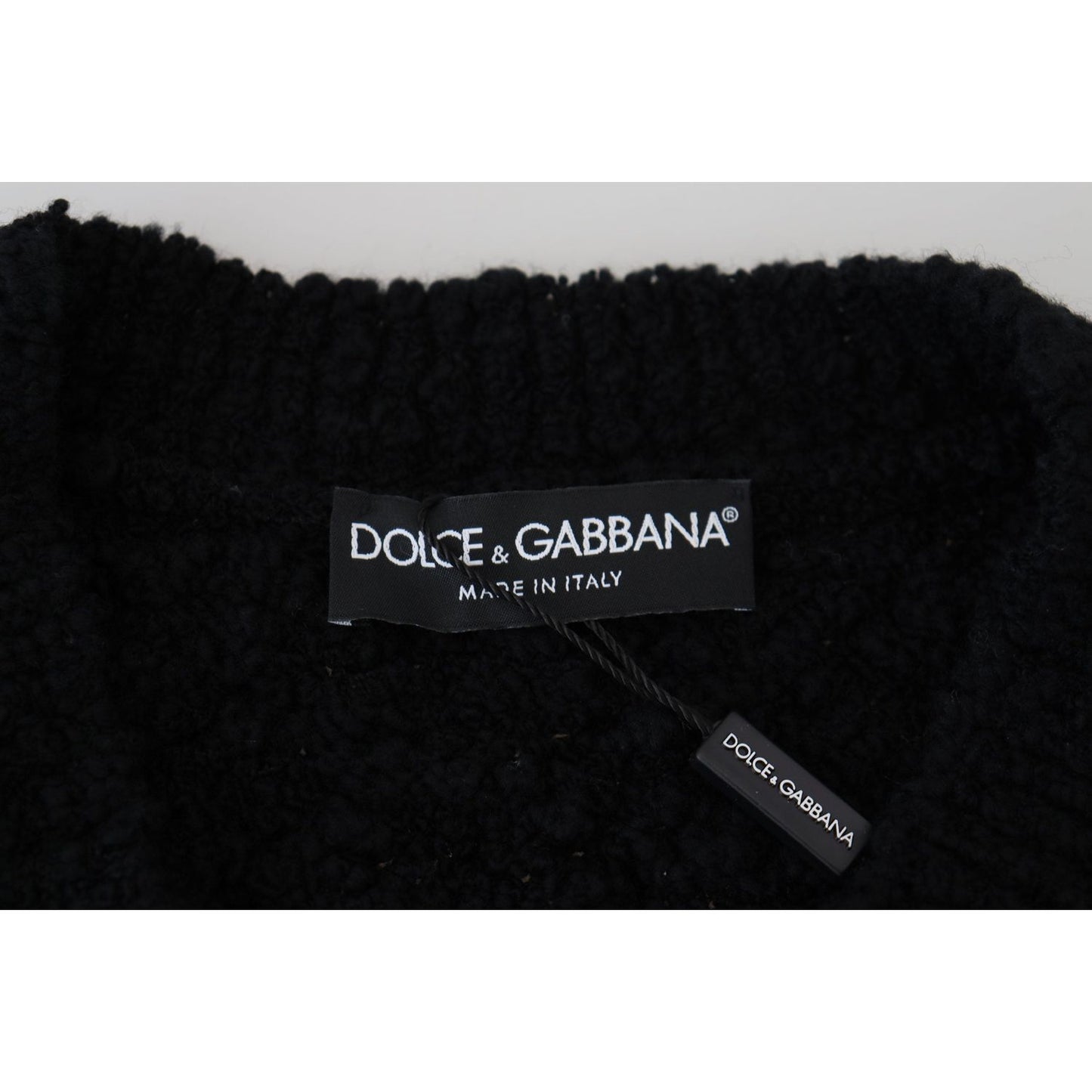 Dolce & Gabbana Elegant Black Wool-Blend V-Neck Sweater Dolce & Gabbana Black