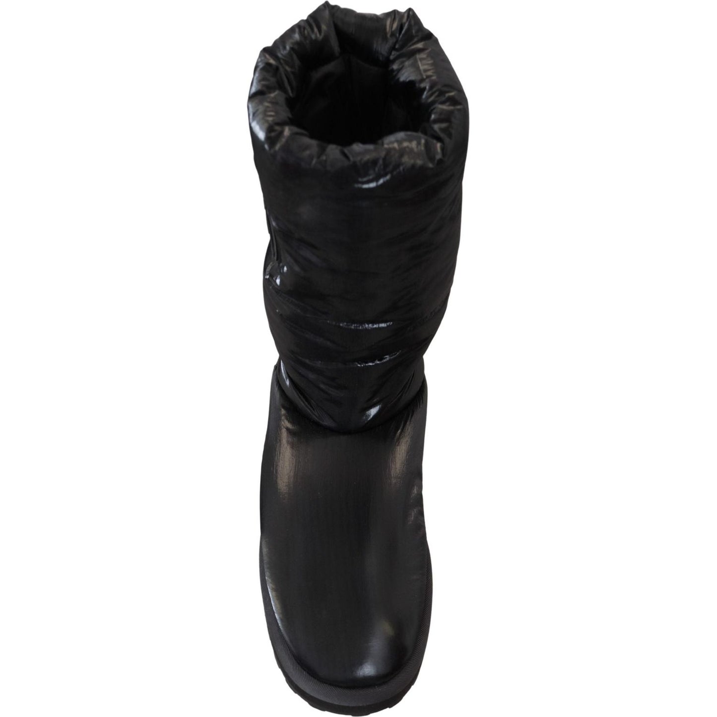Dolce & Gabbana Elegant Mid-Calf Boots in Black Polyester Dolce & Gabbana Black
