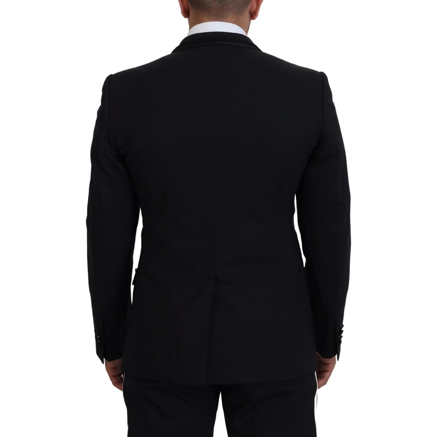 Dolce & Gabbana Elegant Black Silk-Lined Evening Blazer Dolce & Gabbana Black