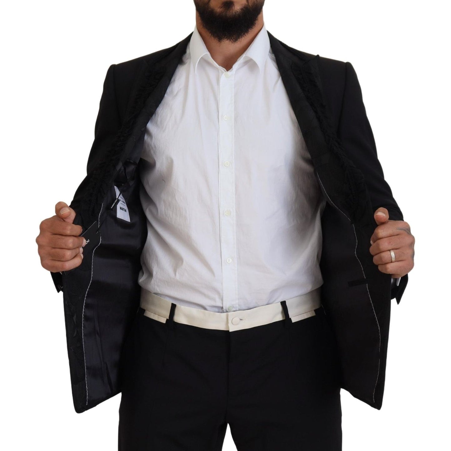 Dolce & Gabbana Elegant Black Silk-Lined Evening Blazer Dolce & Gabbana Black