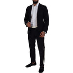 Dolce & Gabbana Black Wool Crown Slim Fit Jacket Blazer KOS2107- 44