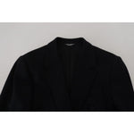Dolce & Gabbana Black Wool Crown Slim Fit Jacket Blazer KOS2107- 44