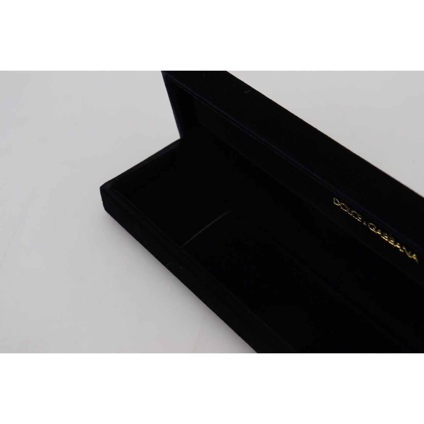 Dolce & Gabbana Black Velvet Logo Plaque Storage Bracelet Jewelry Box