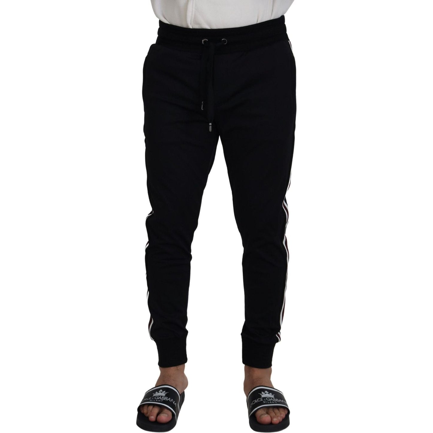 Dolce & Gabbana Chic Black Cotton Designer Trousers Dolce & Gabbana Black