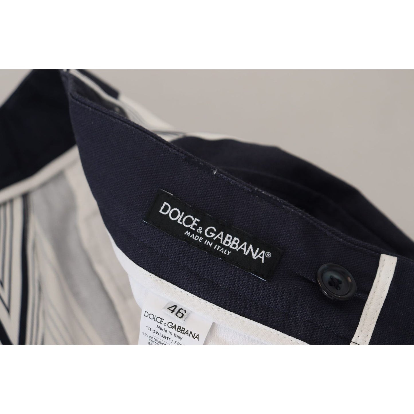 Dolce & Gabbana Elegant Striped Cotton Pants for Men Dolce & Gabbana Dark Slate Gray