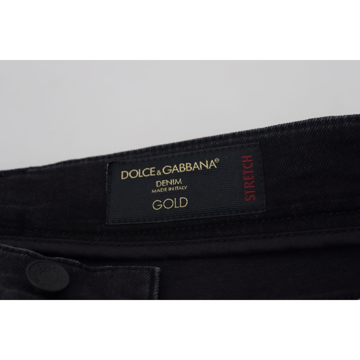 Dolce & Gabbana Sleek Black Cotton Blend Denim Pants Dolce & Gabbana Black