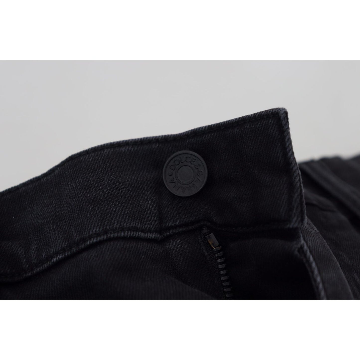 Dolce & Gabbana Sleek Black Cotton Blend Denim Pants Dolce & Gabbana Black