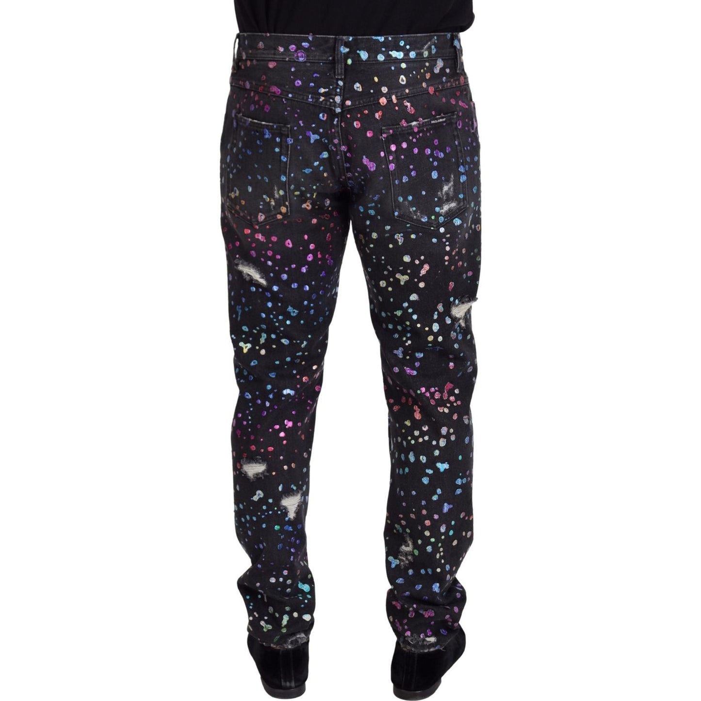 Dolce & Gabbana Elegant Multicolor Printed Denim Pants Dolce & Gabbana Dark Slate Gray