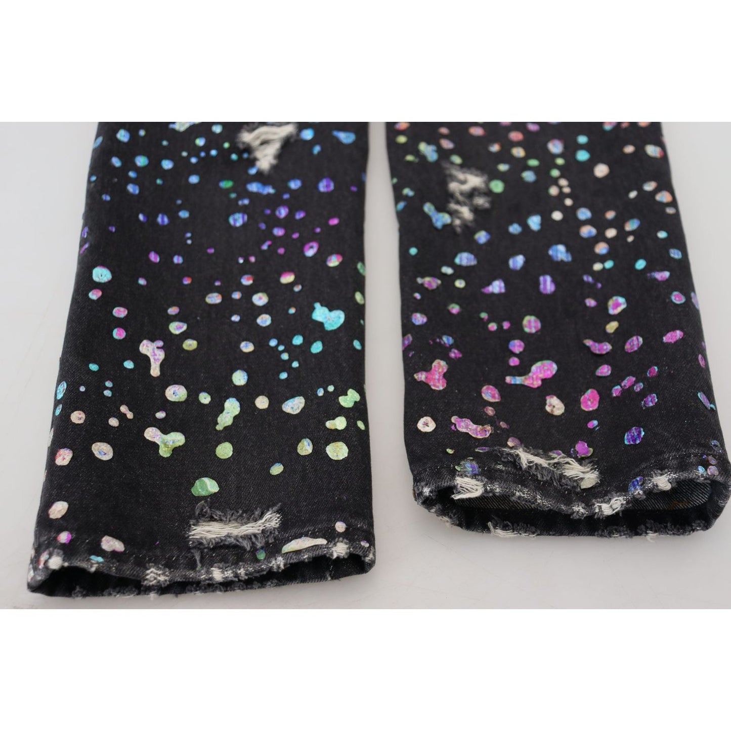 Dolce & Gabbana Elegant Multicolor Printed Denim Pants Dolce & Gabbana Gray