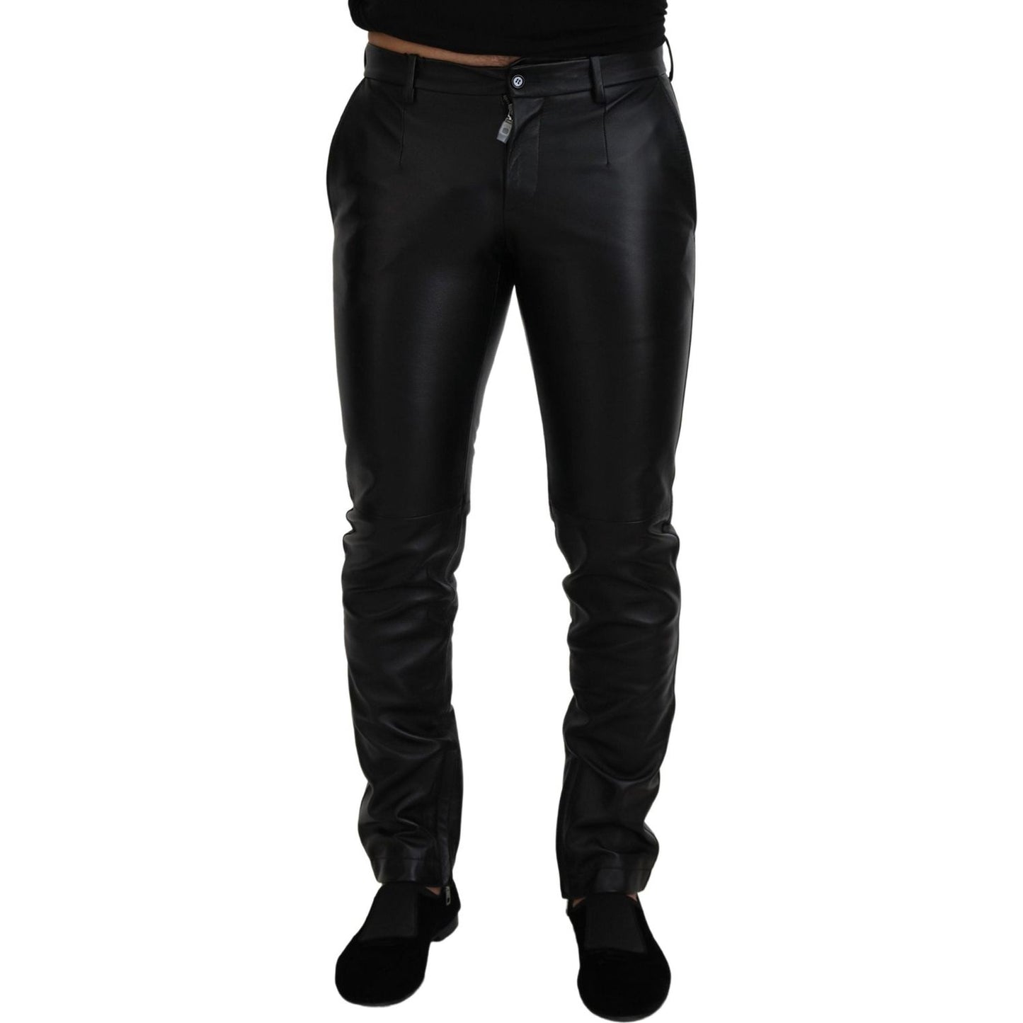 Dolce & Gabbana Elegant Black Agnello Trousers for Men Dolce & Gabbana Black