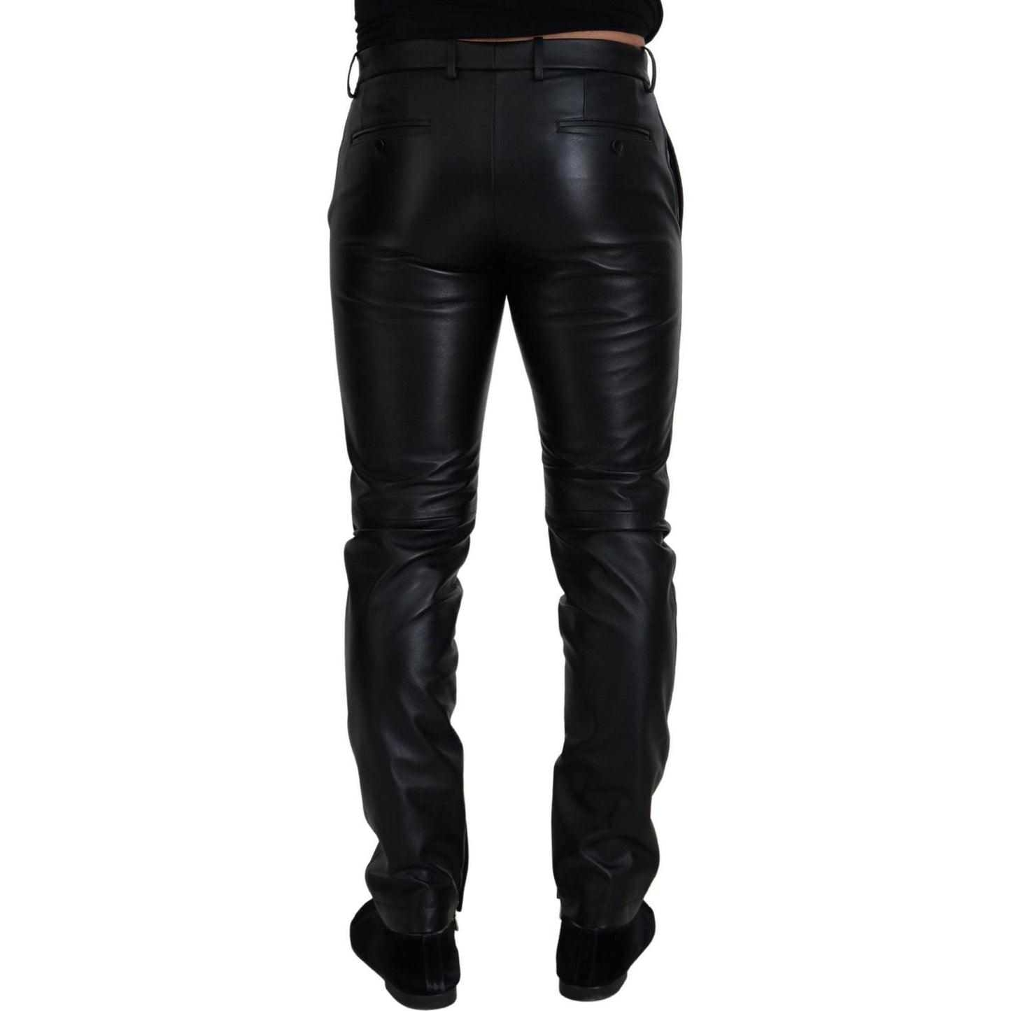 Dolce & Gabbana Elegant Black Agnello Trousers for Men Dolce & Gabbana Black