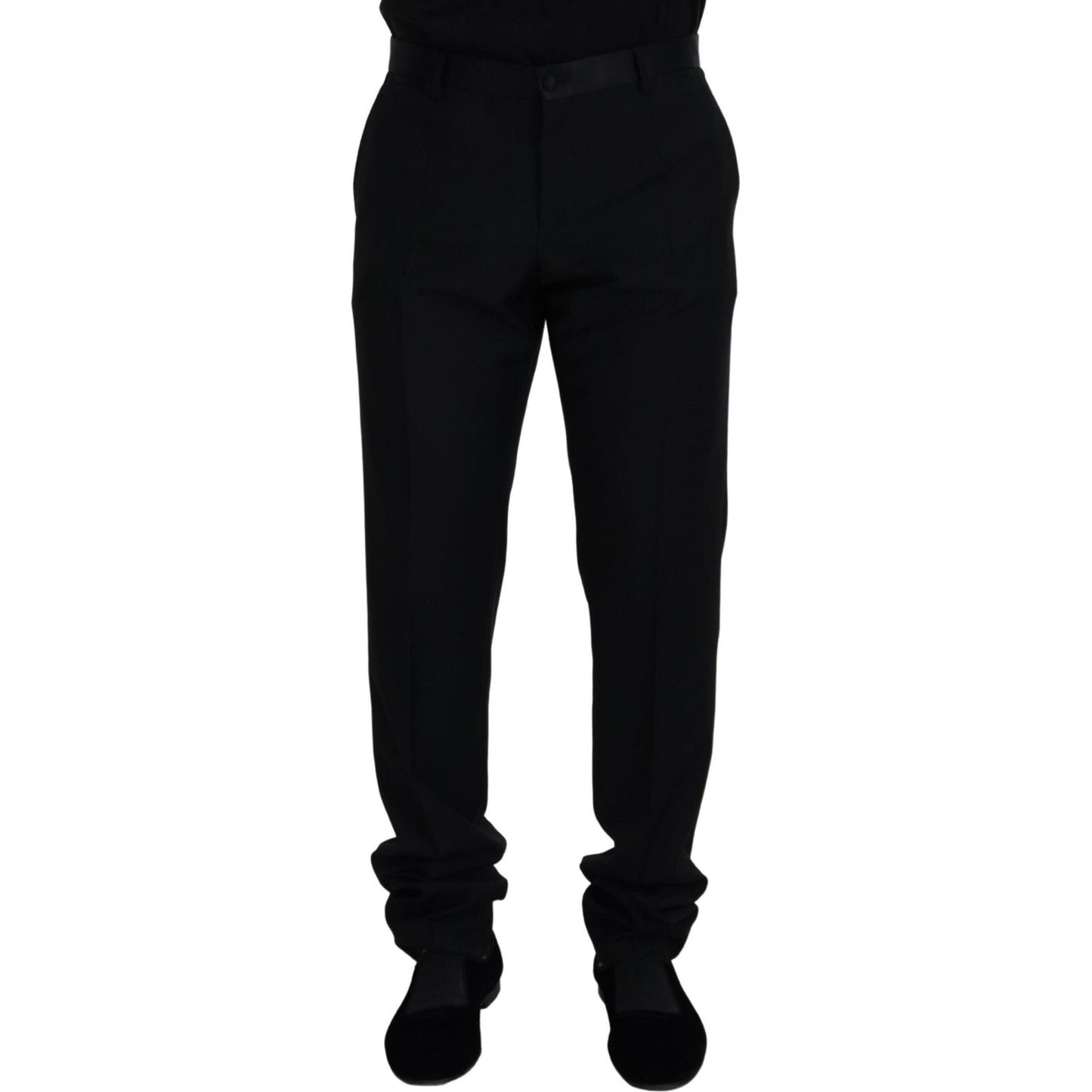 Dolce & Gabbana Elegant Black Virgin Wool Blend Trousers Dolce & Gabbana Black
