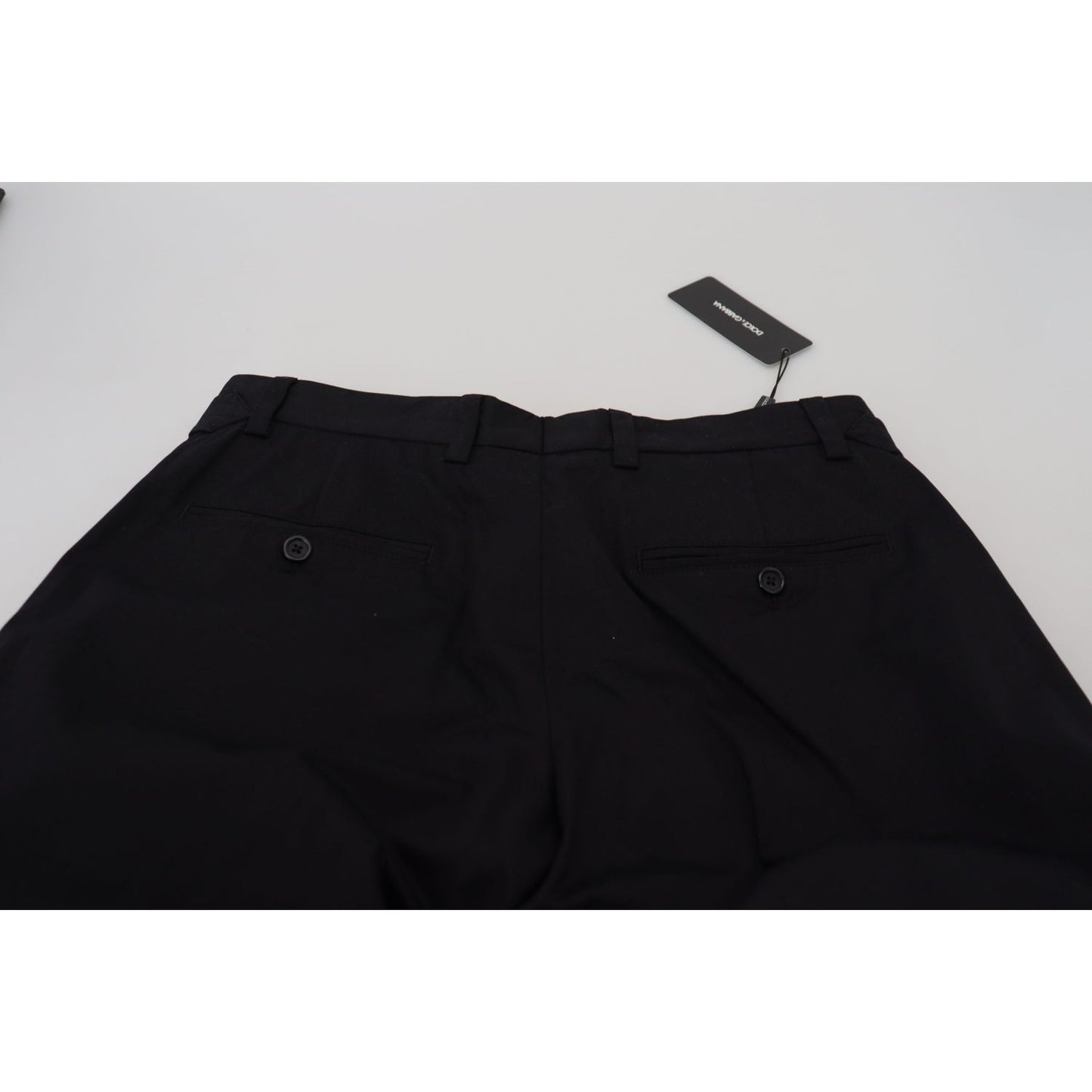 Dolce & Gabbana Sleek Black Italian Designer Pants with Side Buckle Dolce & Gabbana Black