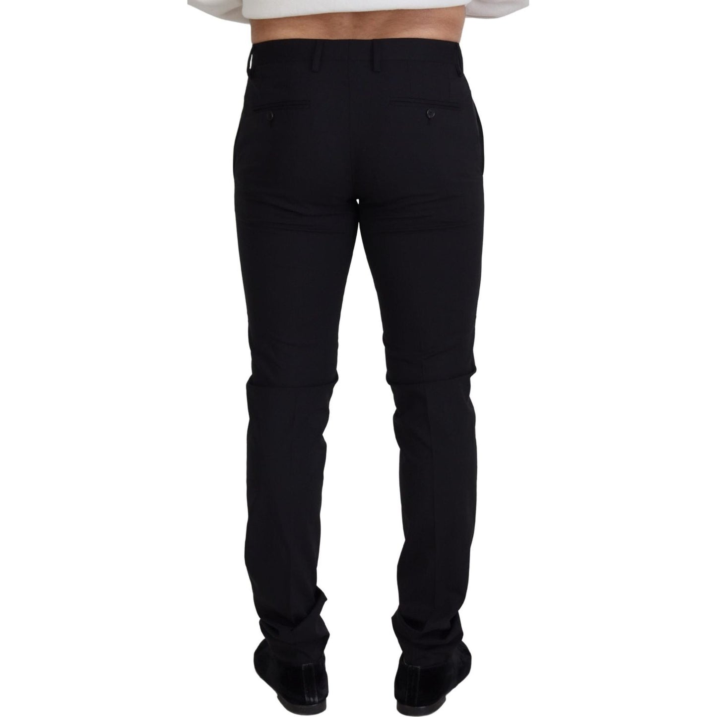 Dolce & Gabbana Elegant Black Wool Blend Trousers Dolce & Gabbana Black