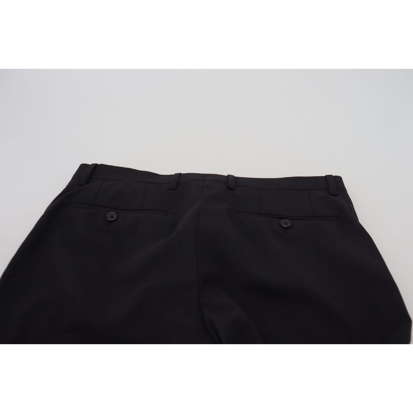Dolce & Gabbana Elegant Black Wool Blend Trousers Dolce & Gabbana Light Gray