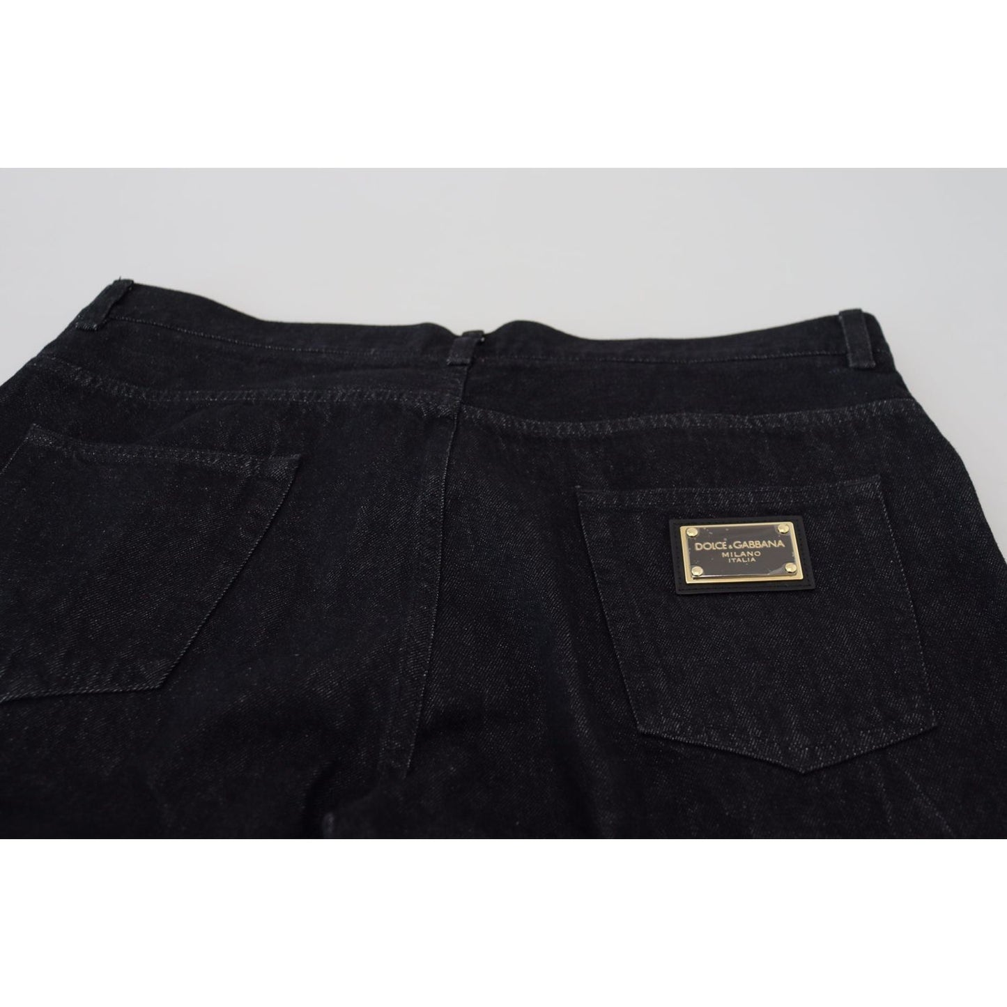 Dolce & Gabbana Elegant Black Washed Denim Pants Luxe Cotton Dolce & Gabbana Light Gray