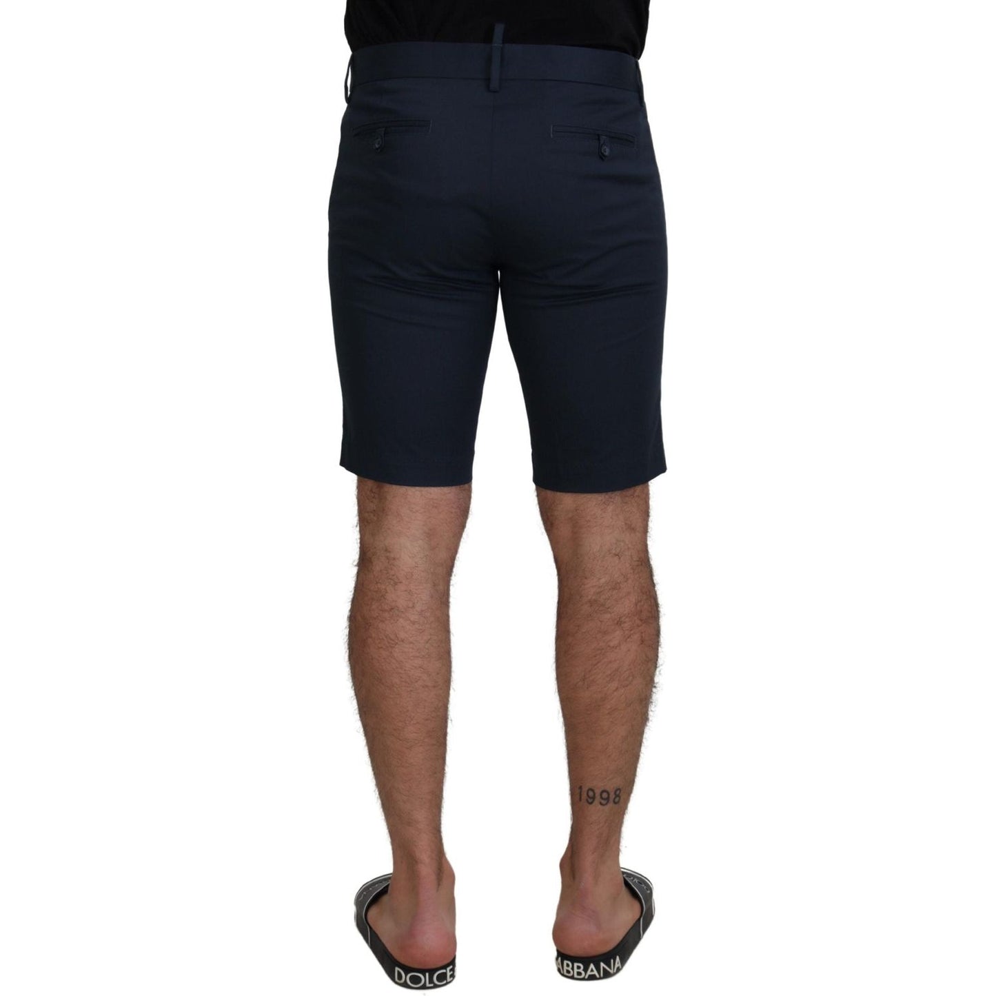 Dolce & Gabbana Elegant Blue Cotton Blend Shorts Dolce & Gabbana Black