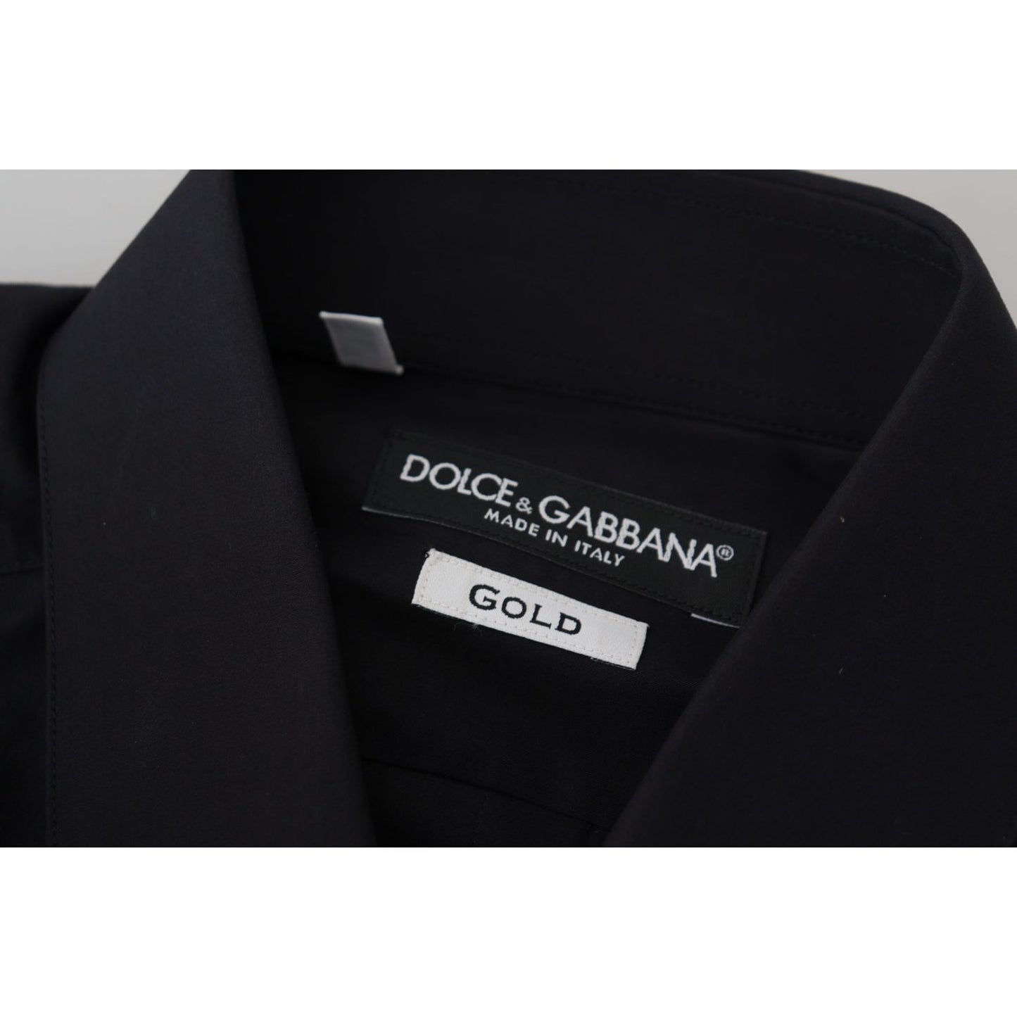 Dolce & Gabbana Elegant Slim Fit Black Cotton Dress Shirt Dolce & Gabbana Black