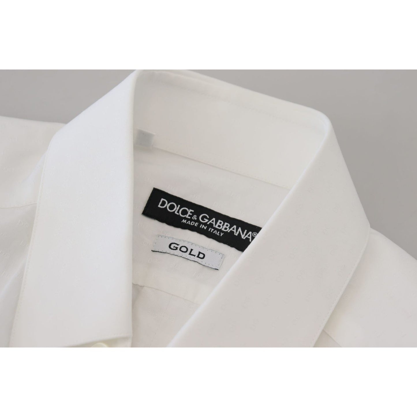 Dolce & Gabbana Elegant White Cotton Dress Shirt Slim Fit Dolce & Gabbana Gray
