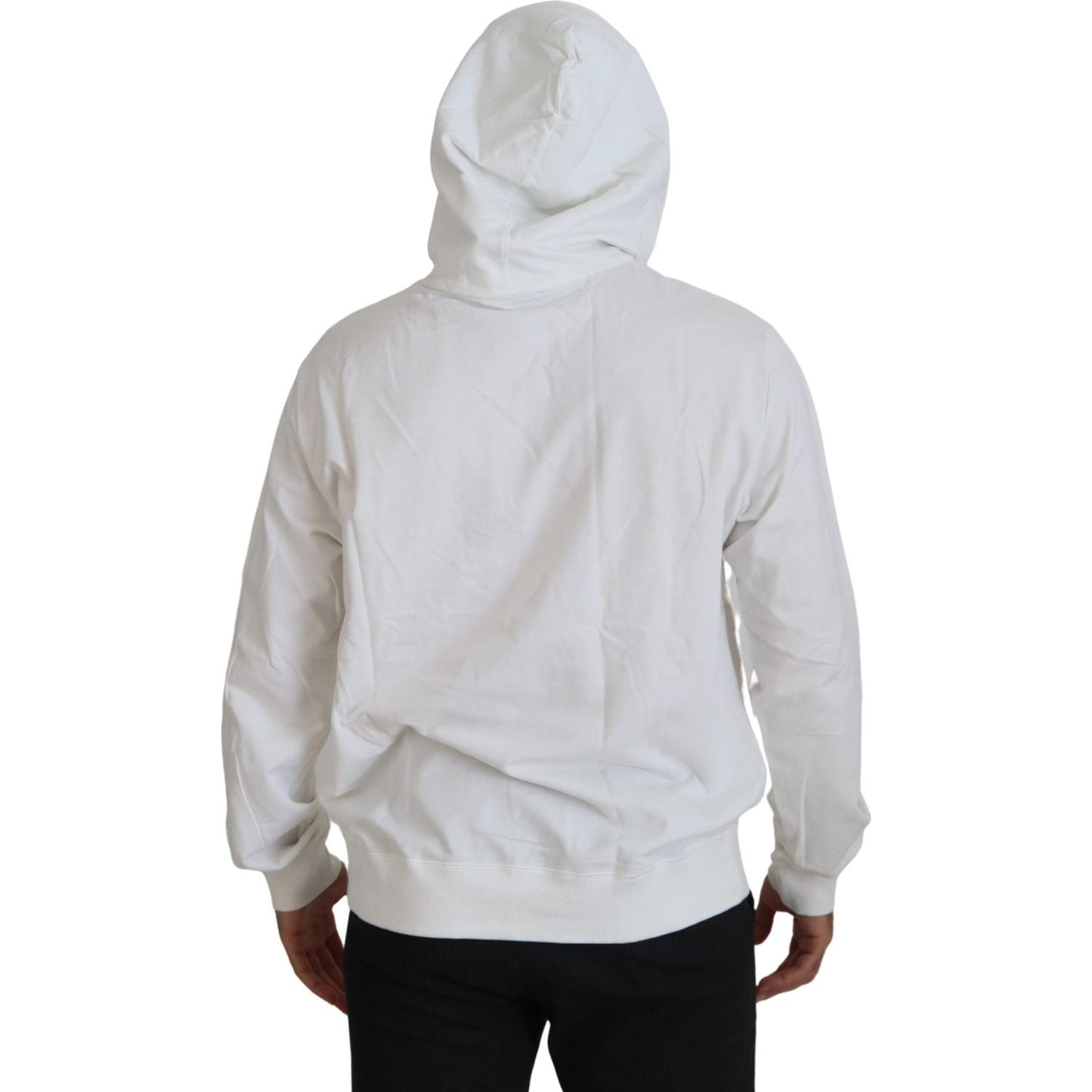 Dolce & Gabbana Stunning White Hooded Sweater Dolce & Gabbana Gray