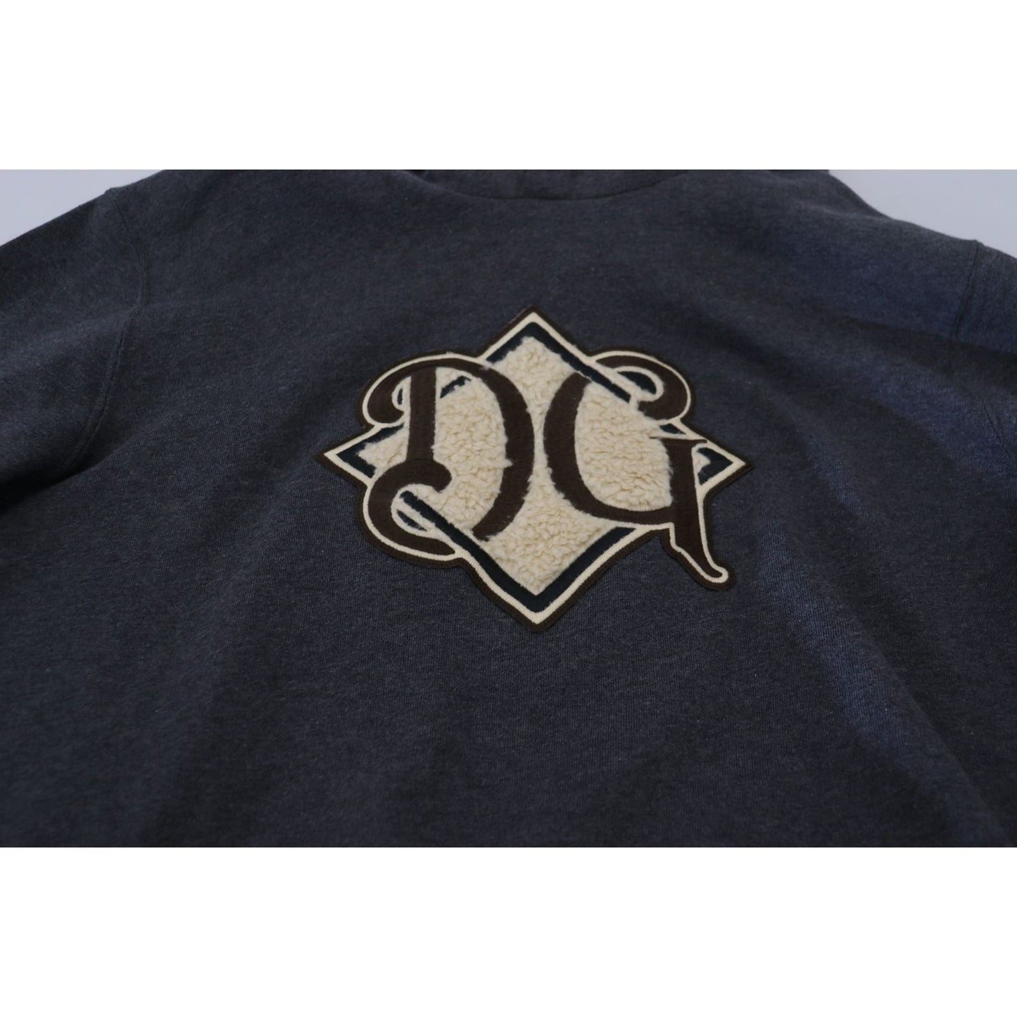 Dolce & Gabbana Elegant Grey Cotton Hooded Sweatshirt Dolce & Gabbana Dark Slate Gray