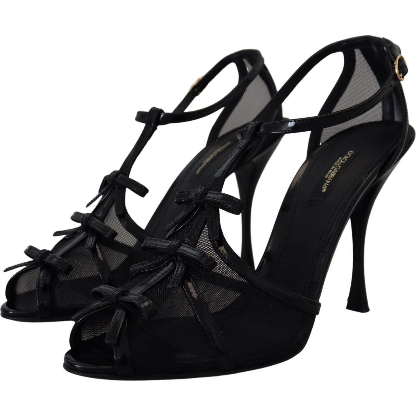 Dolce & Gabbana Elegant Black Stiletto Heeled Sandals Dolce & Gabbana Black
