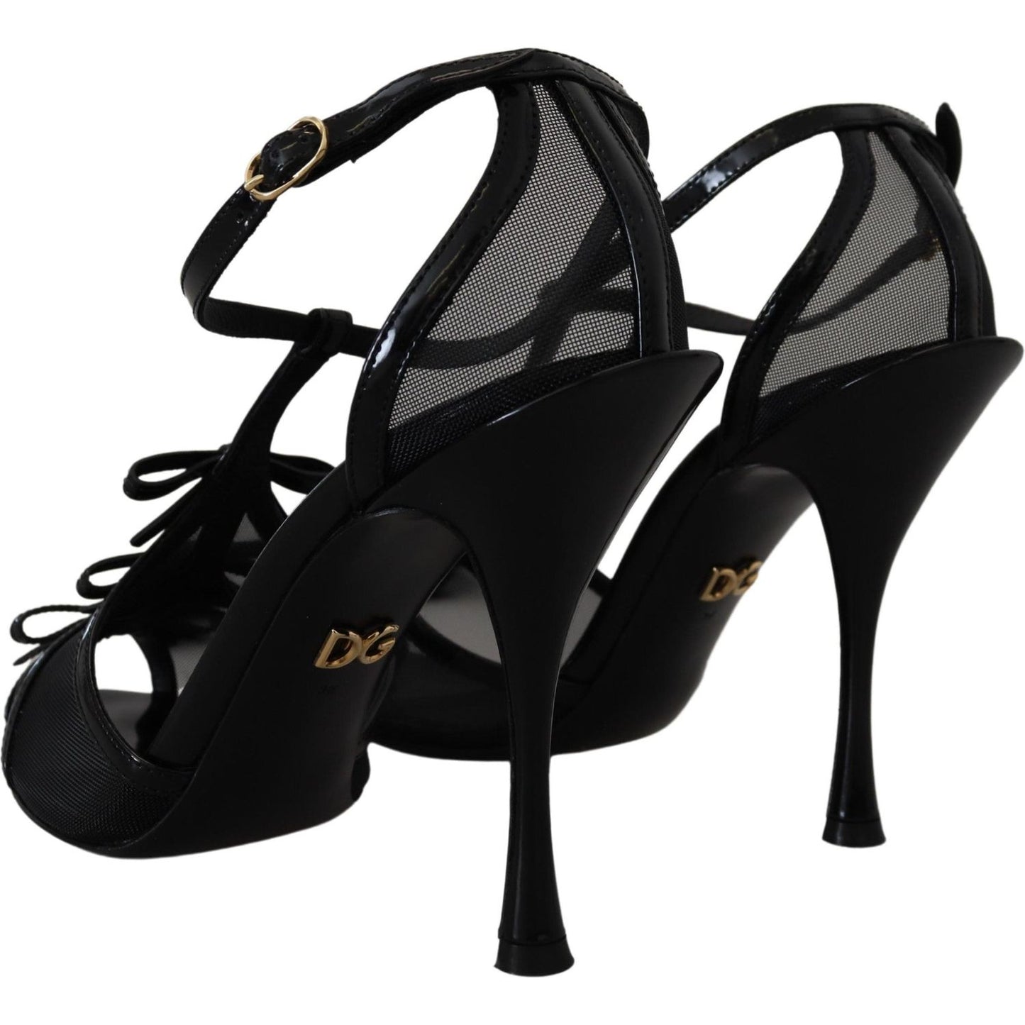 Dolce & Gabbana Elegant Black Stiletto Heeled Sandals Dolce & Gabbana Black