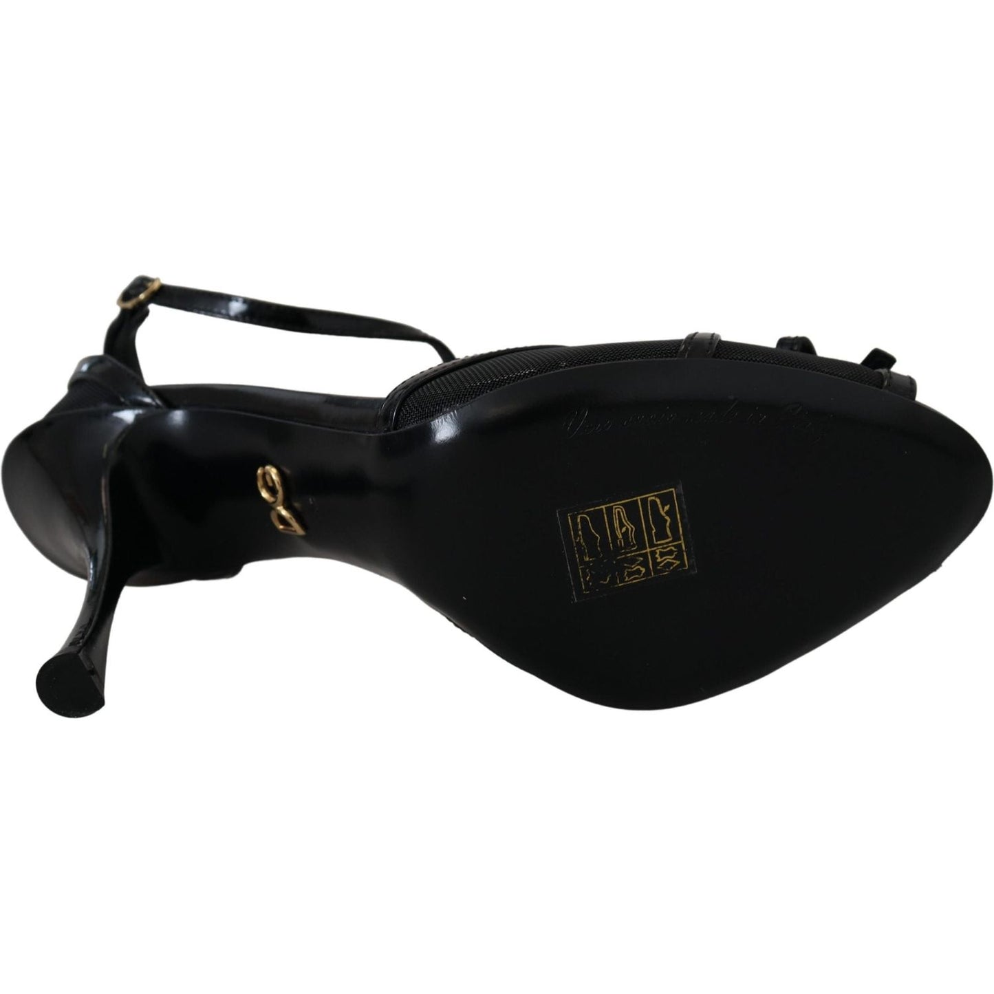 Dolce & Gabbana Elegant Black Stiletto Heeled Sandals Dolce & Gabbana Black