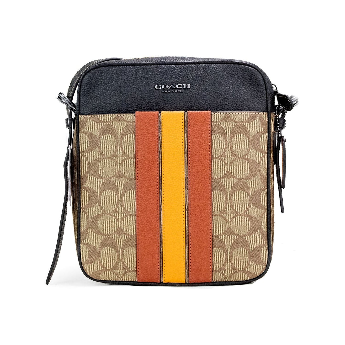 COACH Hudson 21 Signature Varsity Stripe Coated Canvas Crossbody Bag COACH Sienna