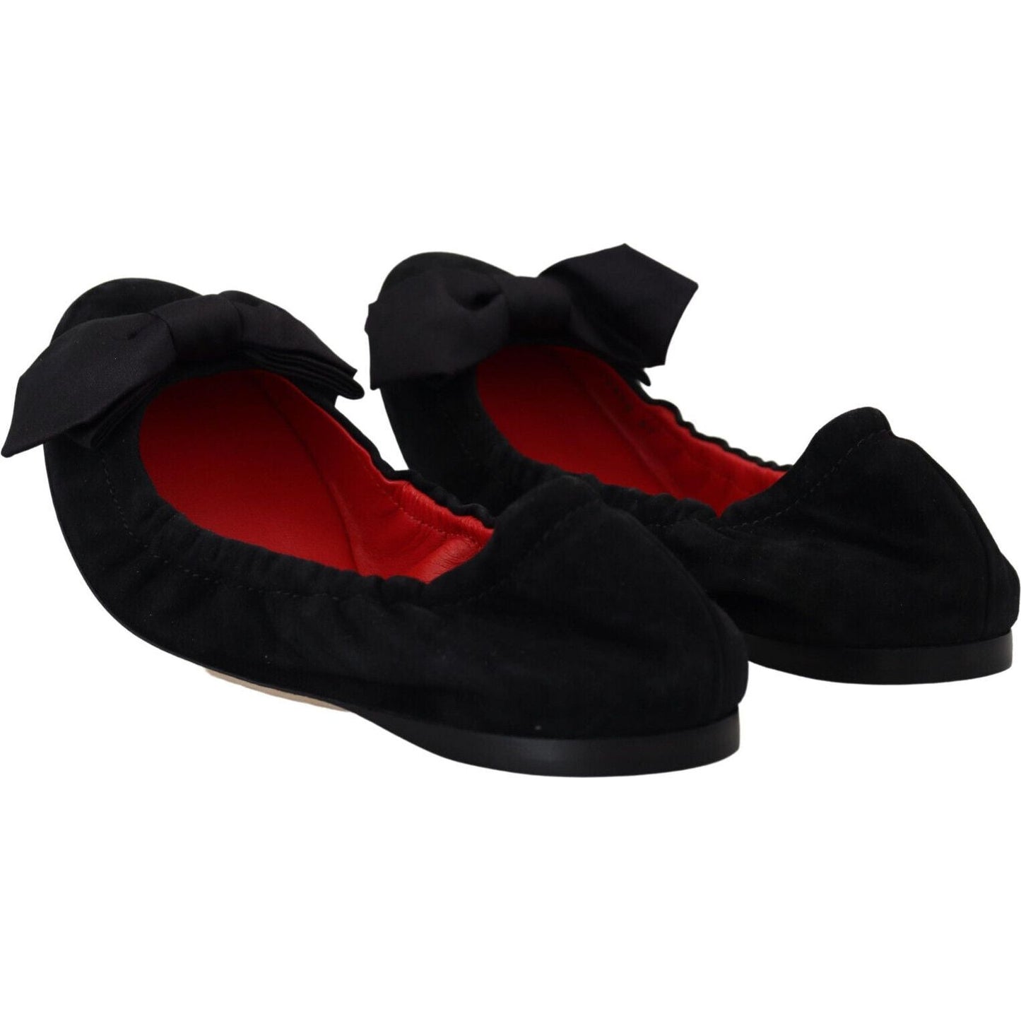 Dolce & Gabbana Elegant Black Suede Ballet Flats Dolce & Gabbana Black