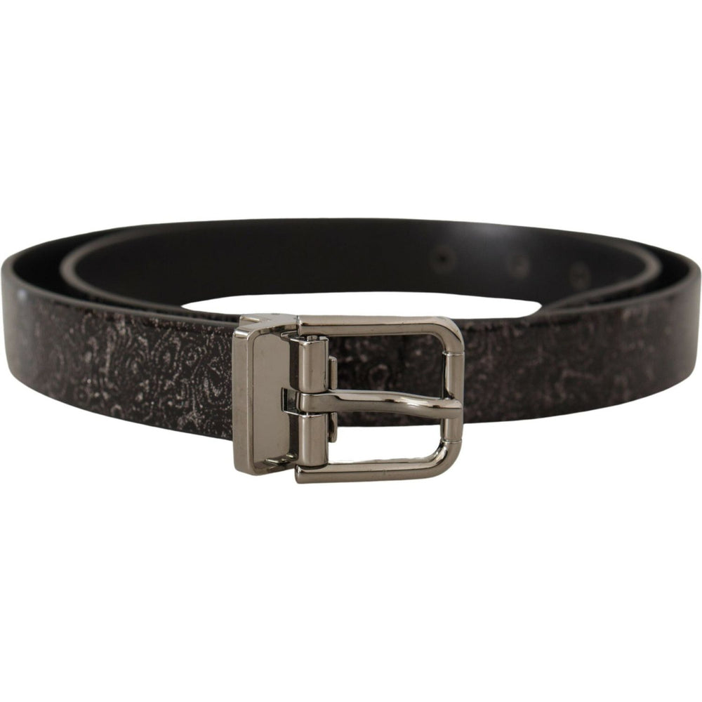 Dolce & Gabbana Black Goccia Glitter Patent Leather Buckle Vernice Belt BEL8461-90