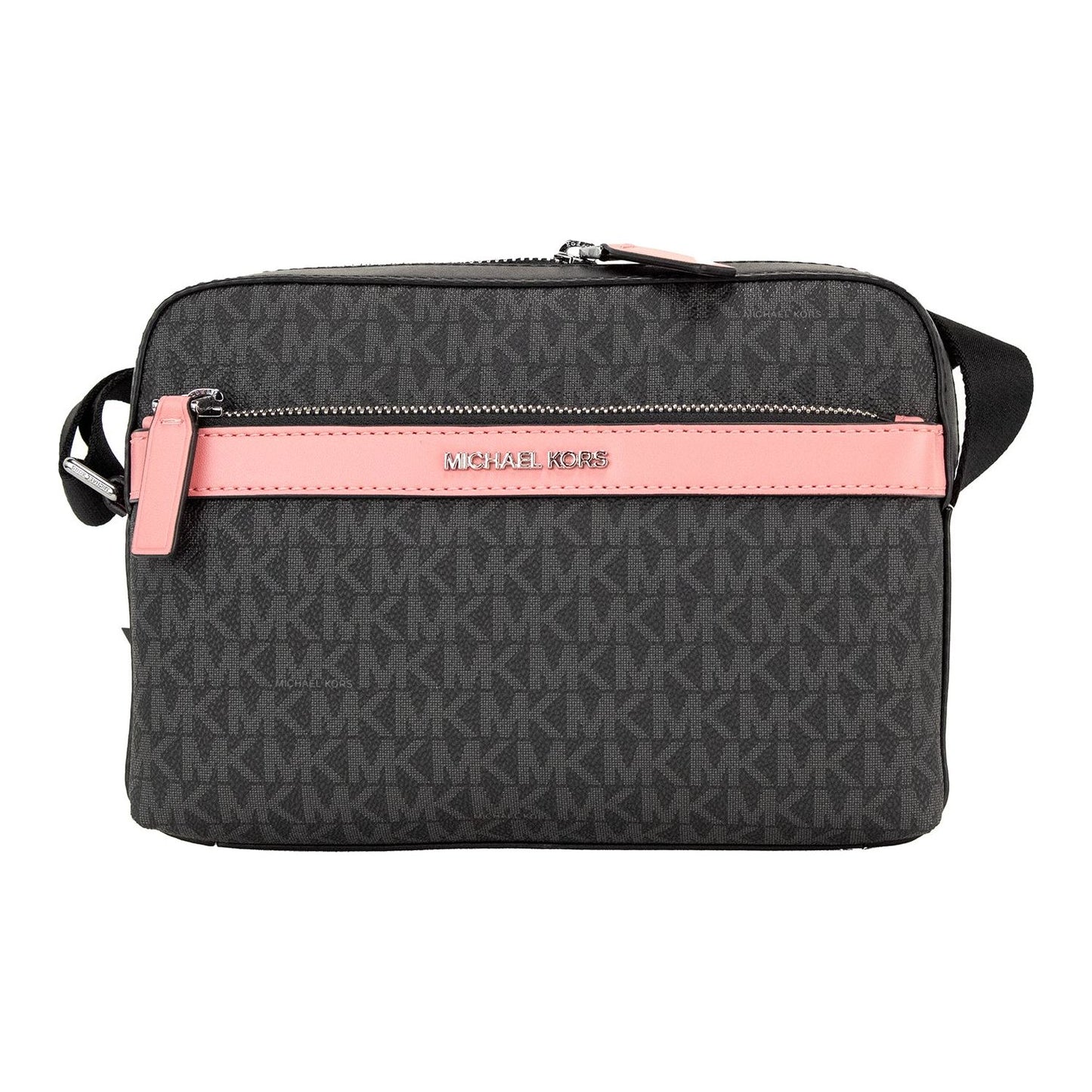 Michael Kors Cooper Small Black Pink Signature PVC Utility Crossbody Bag Michael Kors Dark Slate Gray