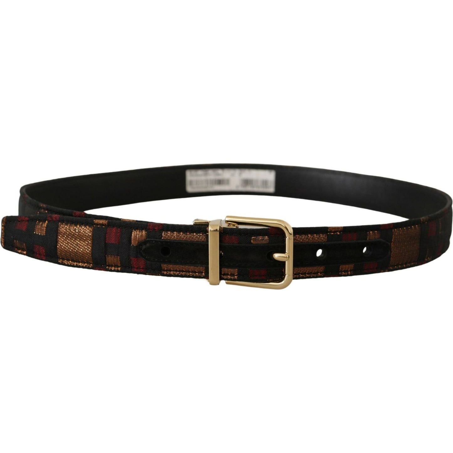Dolce & Gabbana Multicolor Leather Belt with Gold Buckle Dolce & Gabbana Black