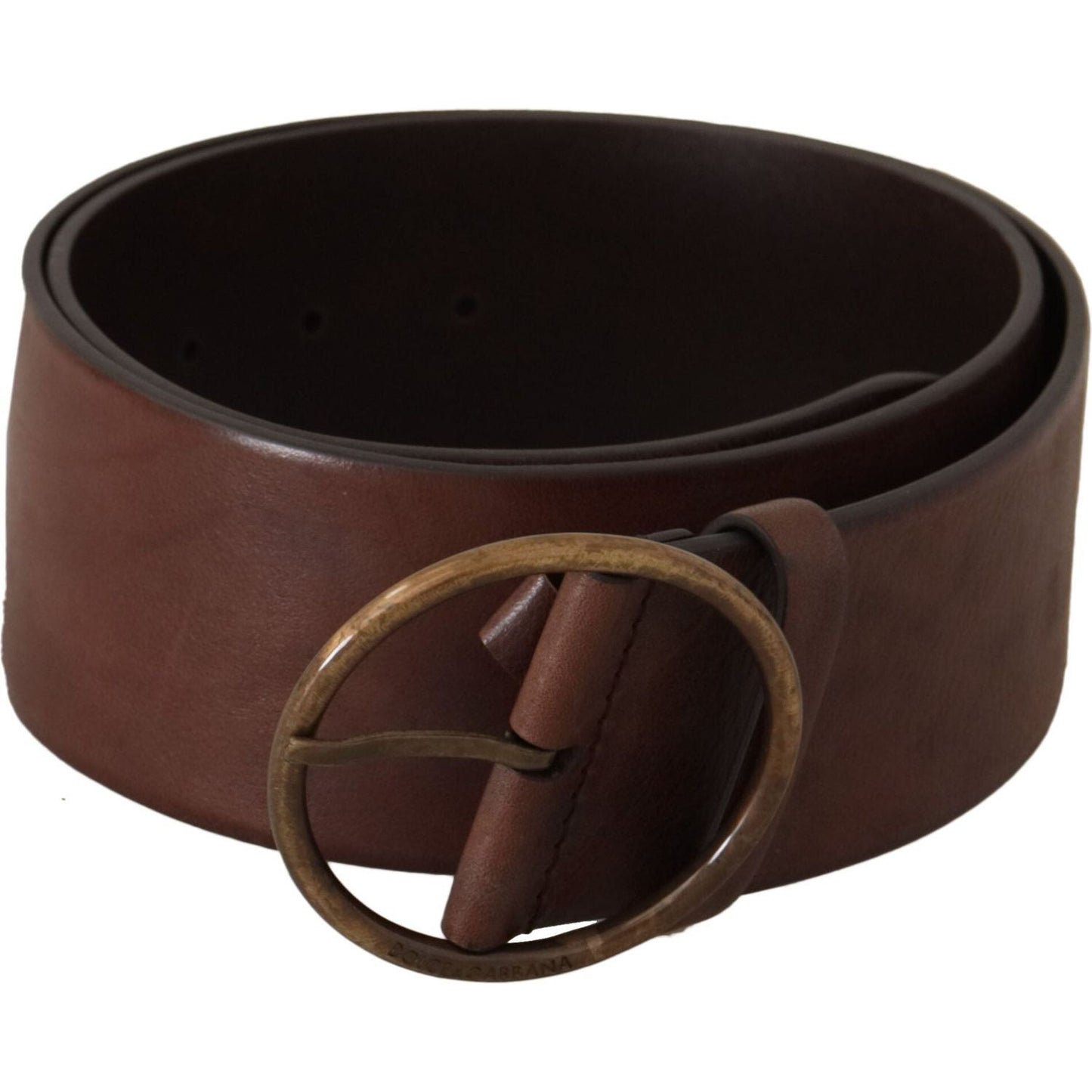 Dolce & Gabbana Elegant Leather Belt with Engraved Buckle Dolce & Gabbana Black
