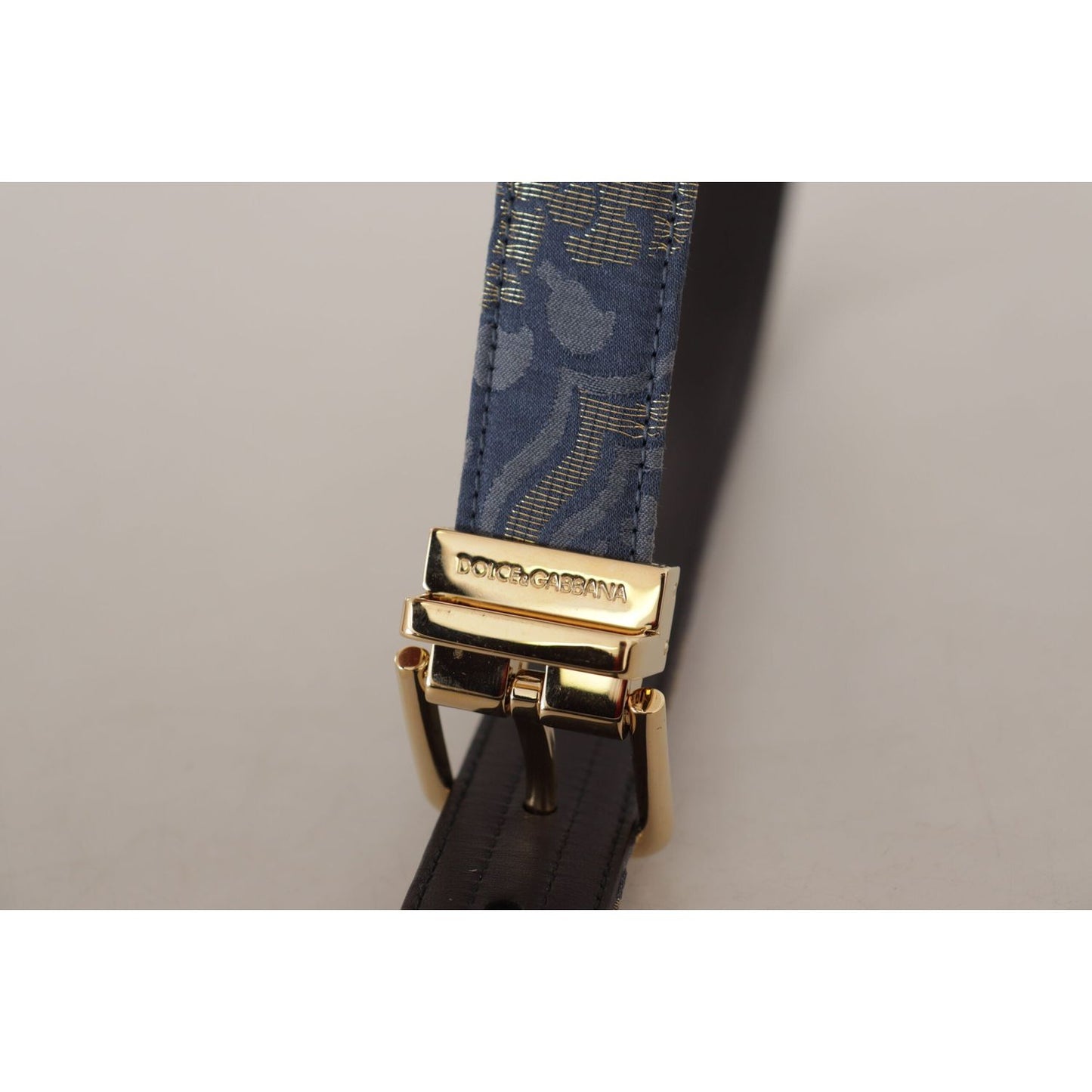 Dolce & Gabbana Elegant Navy Blue Leather Belt Dolce & Gabbana Dark Gray