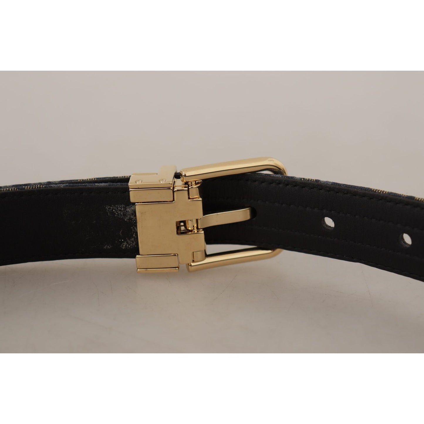Dolce & Gabbana Elegant Navy Blue Leather Belt Dolce & Gabbana Dark Gray