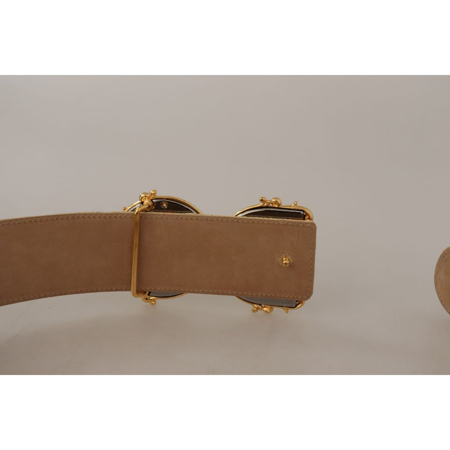 Dolce & Gabbana Elegant Leather Belt with Logo Buckle Dolce & Gabbana Dark Gray