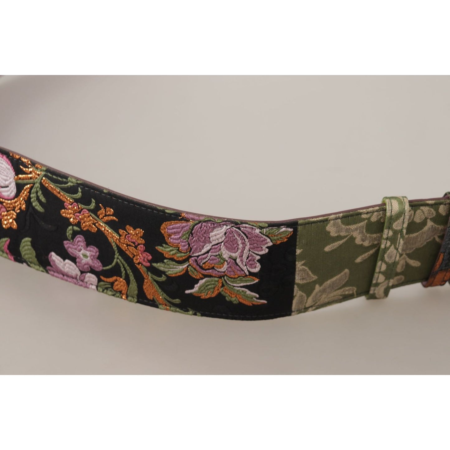 Dolce & Gabbana Elegant Multicolor Canvas-Leather Belt Dolce & Gabbana Dark Gray