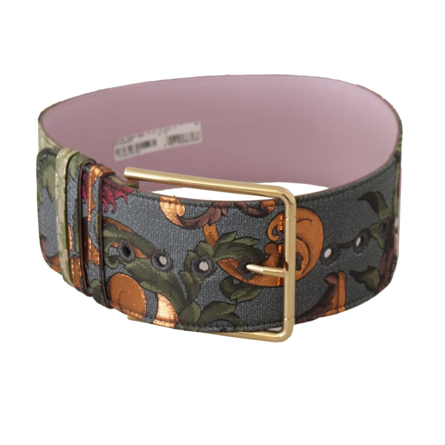 Dolce & Gabbana Elegant Multicolor Canvas-Leather Belt Dolce & Gabbana Dim Gray
