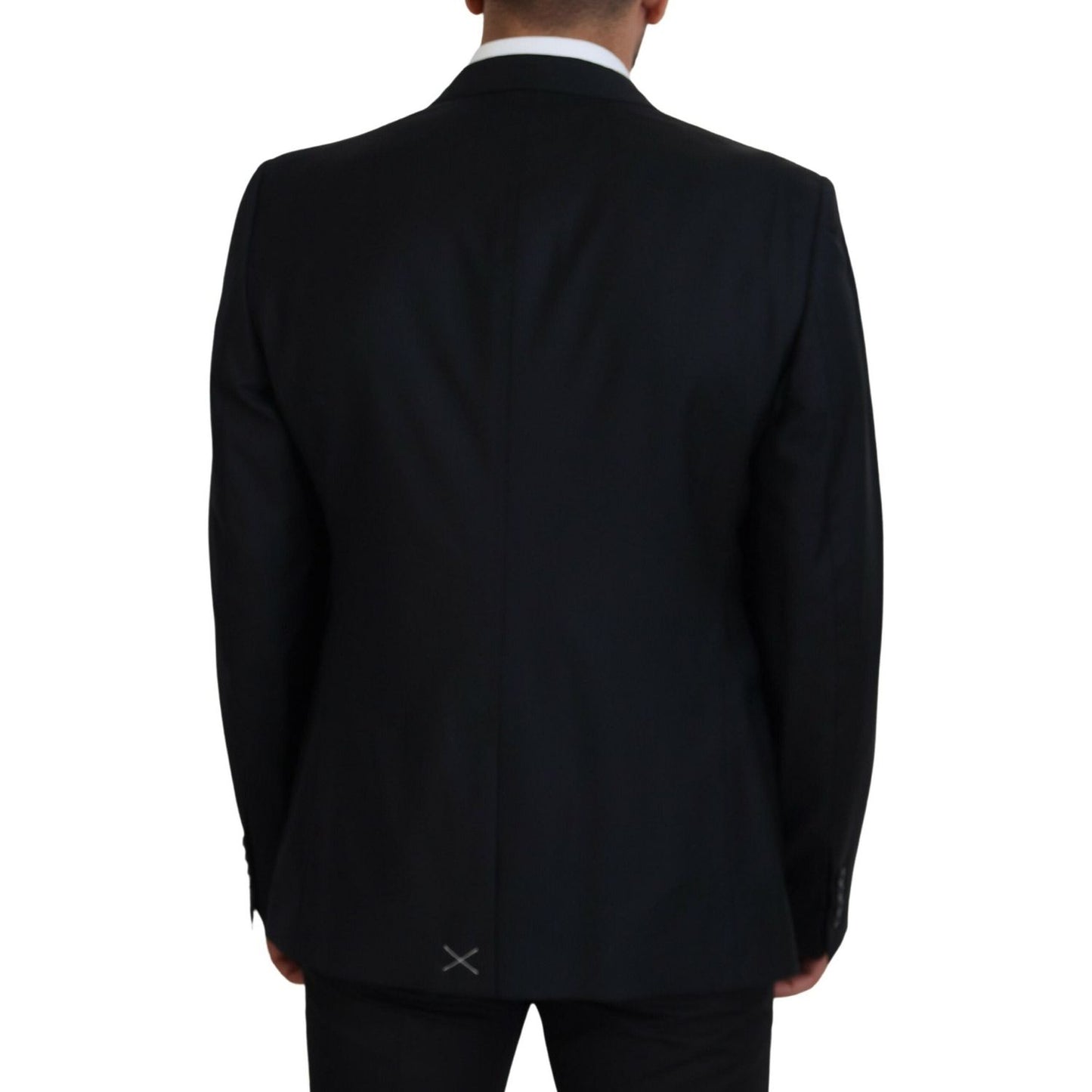 Dolce & Gabbana Elegant Dark Blue Single Breasted Blazer Dolce & Gabbana Black