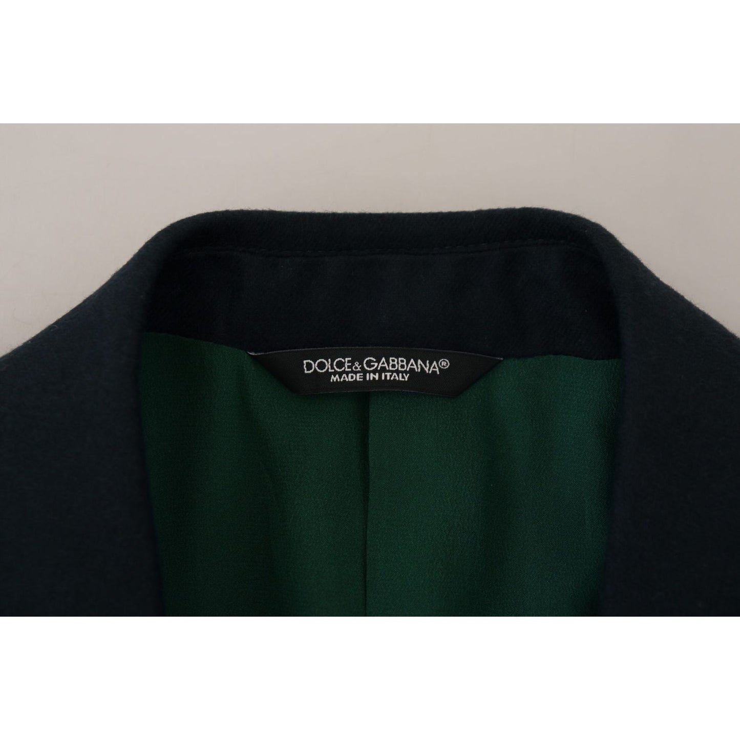 Dolce & Gabbana Elegant Cashmere-Silk Blend Blue Blazer Dolce & Gabbana Black