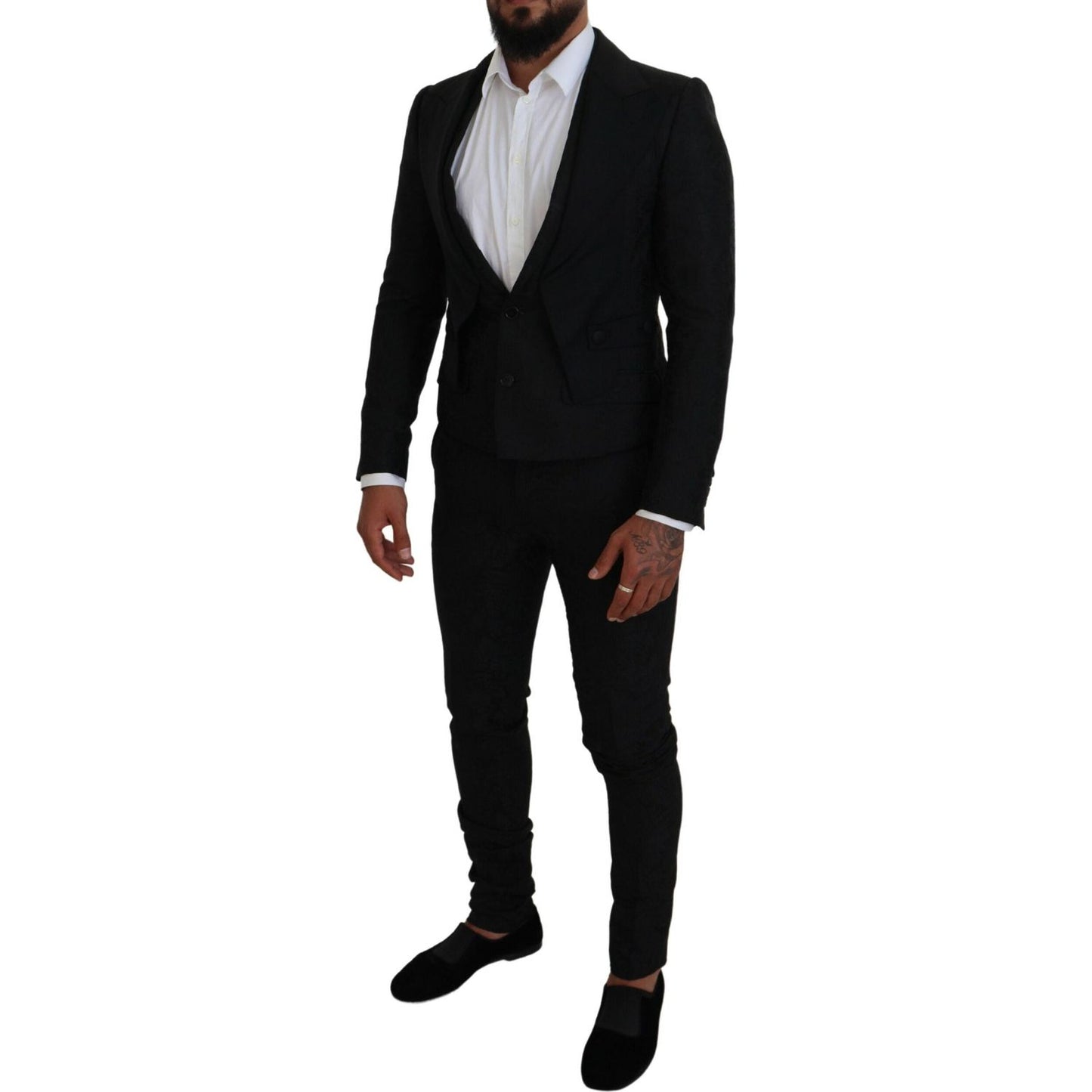 Dolce & Gabbana Elegant Black Martini Suit for the Modern Man Dolce & Gabbana Black