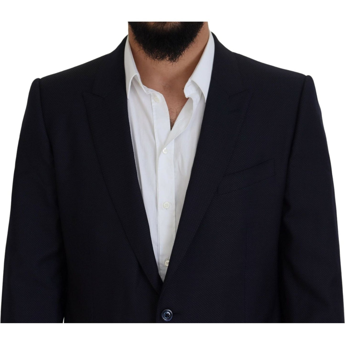 Dolce & Gabbana Elegant Blue Martini Wool-Silk Blend Suit Dolce & Gabbana Black