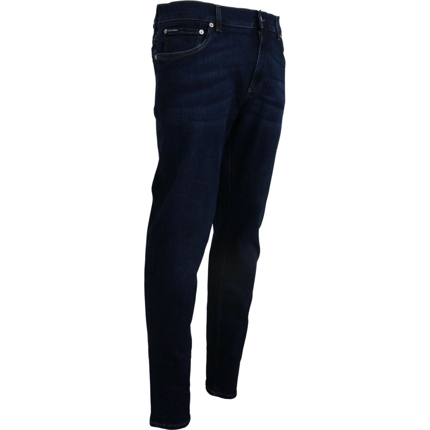 Dolce & Gabbana Elegant Slim Fit Dark Blue Denim Jeans Dolce & Gabbana Black
