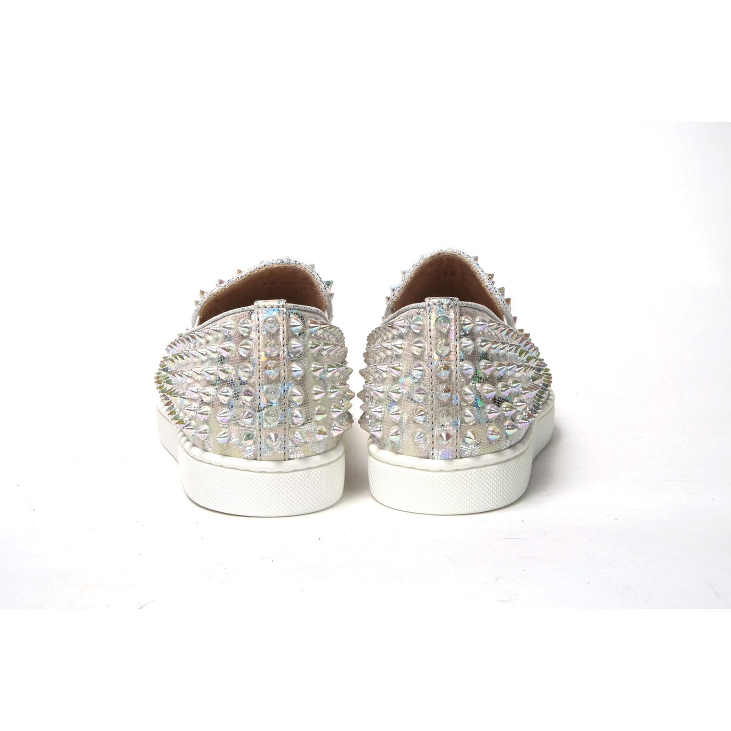 Christian Louboutin White Ab/Clear Ab Roller Boat Woman Flat Sneaker Christian Louboutin Antique White