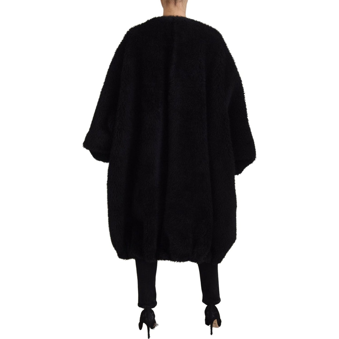 Dolce & Gabbana Elegant Black Cashmere Blend Overcoat Jacket Dolce & Gabbana Black