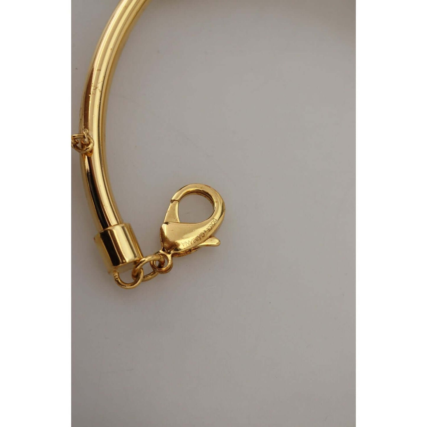 Dolce & Gabbana Elegant Faux Pearl Embellished Gold Choker Dolce & Gabbana Rosy Brown