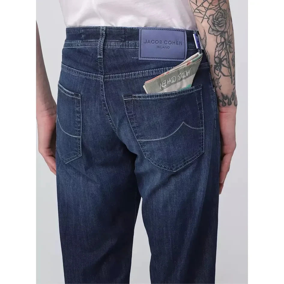Jacob Cohen Elegant Light Blue Stretch Jeans Jacob Cohen Light Gray