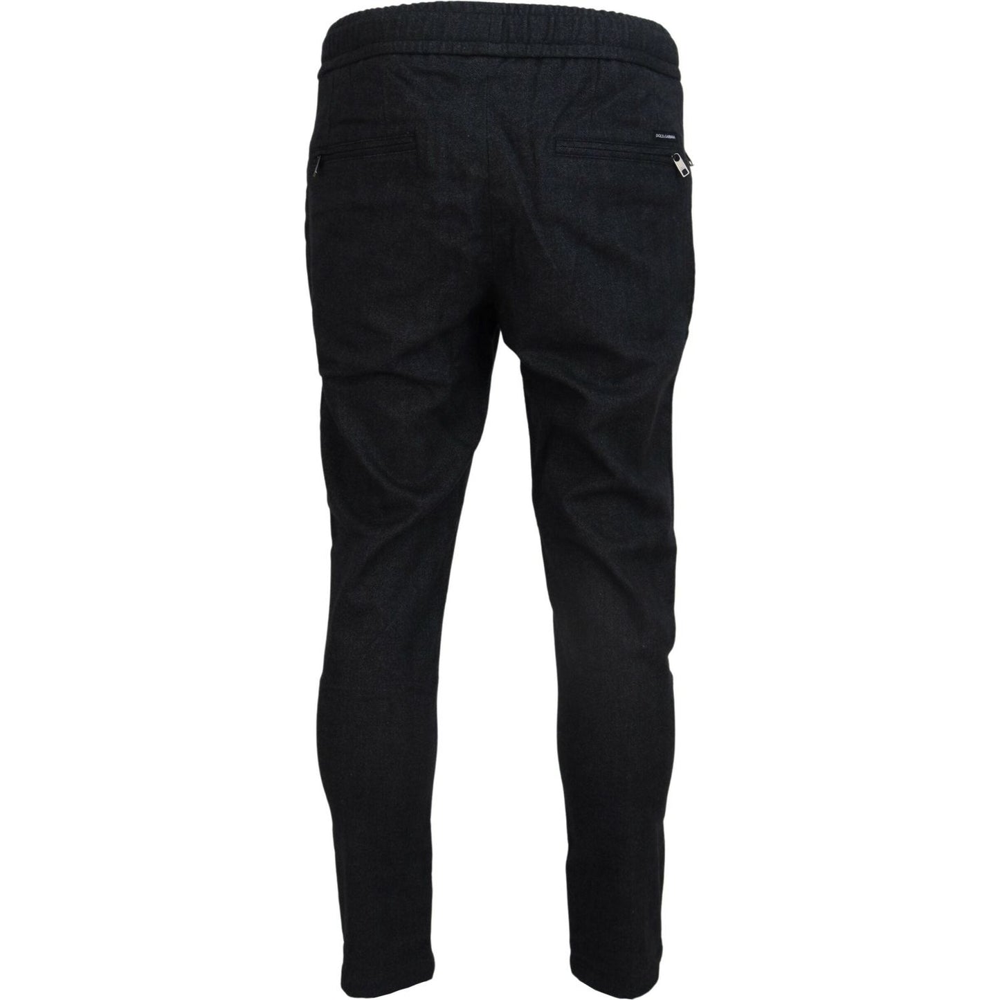 Dolce & Gabbana Elegant Grey Cotton Joggers for Men Dolce & Gabbana Black