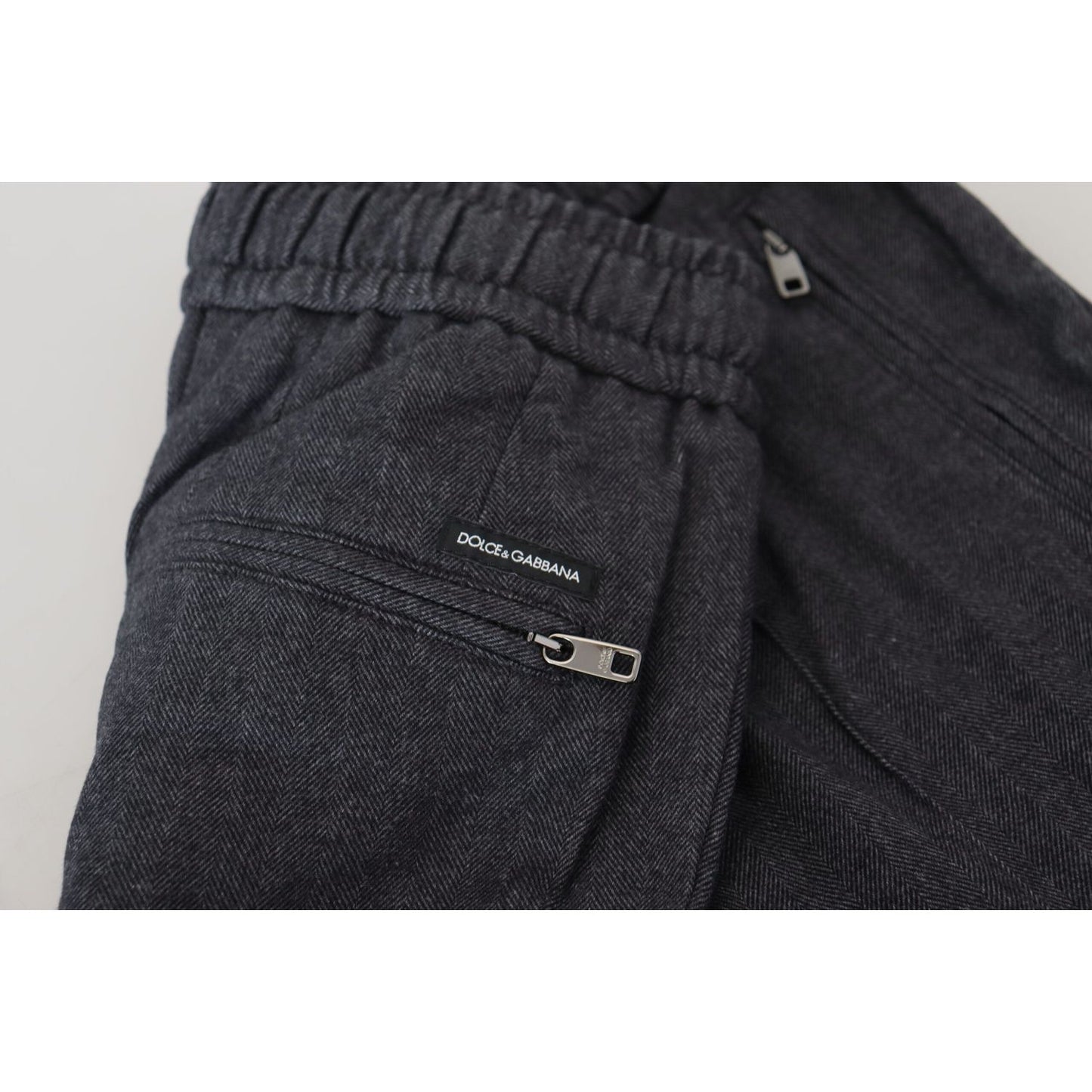 Dolce & Gabbana Elegant Grey Cotton Joggers for Men Dolce & Gabbana Dark Slate Gray